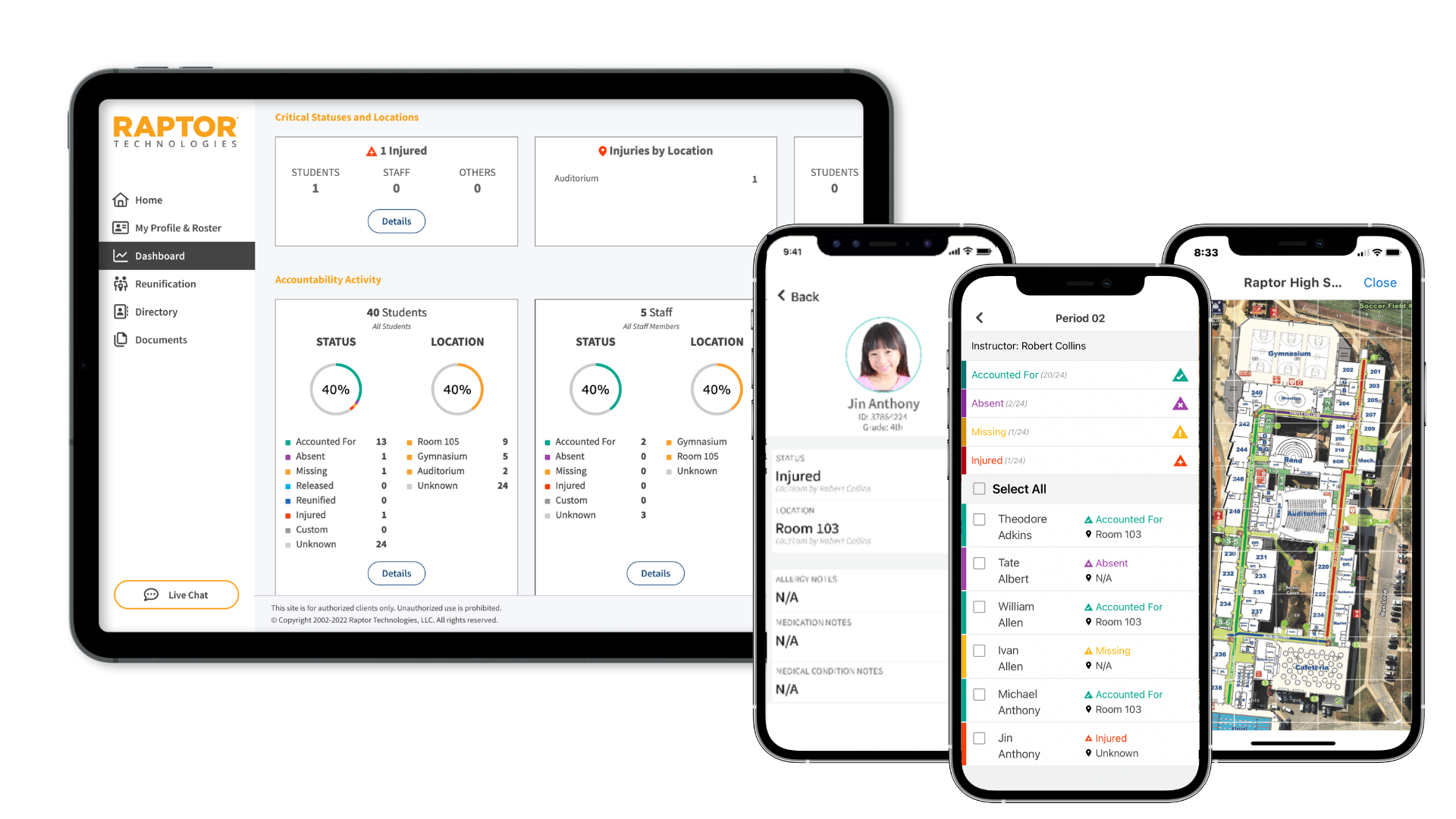 screenshot of Raptor Emergency Management